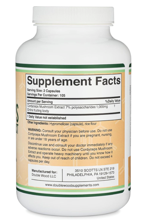 DoubleWood  Cordyceps Mushroom (Özelsporcugıdaların'dan !!) Extract 1000mg 210 Capsul.39.