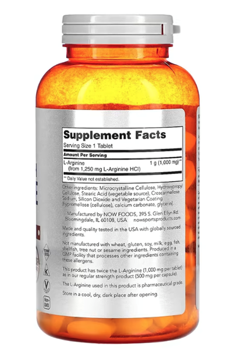 NOW  Double Strength L-Arginine, 1,000 mg, 180 Tablet.Usa Menşei..4041