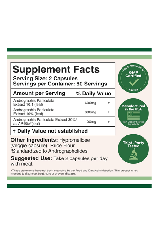 Double Wood Andrographis 1000mg  120 Capsul. 3839