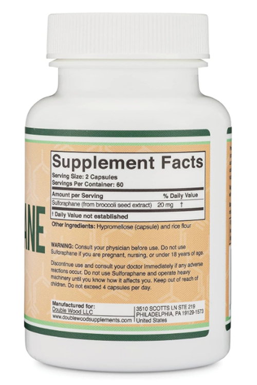 Double Wood Sulforaphane Broccoli Extract 120 Capsul..Abd Menşei. 3935