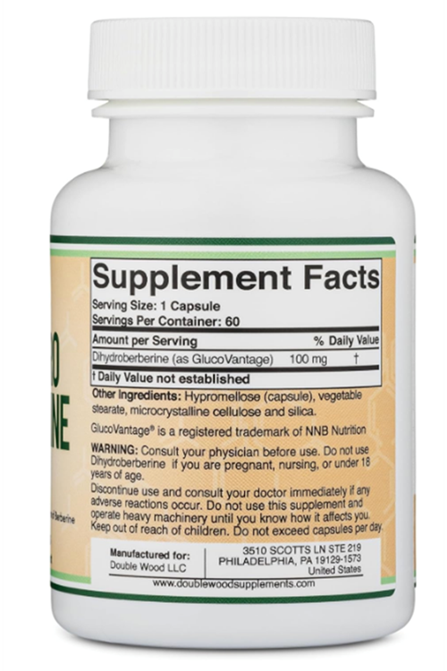 Double Wood Dihydroberberine 100mg, 60 Capsul. Abd.4040