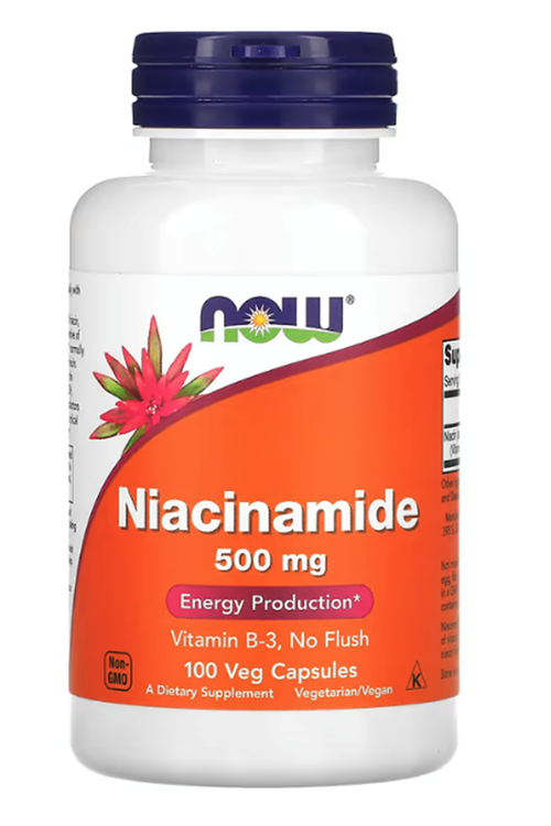 NOW Foods Niacinamide 500mg 100 Veg Capsul.Made ın Usa.35.