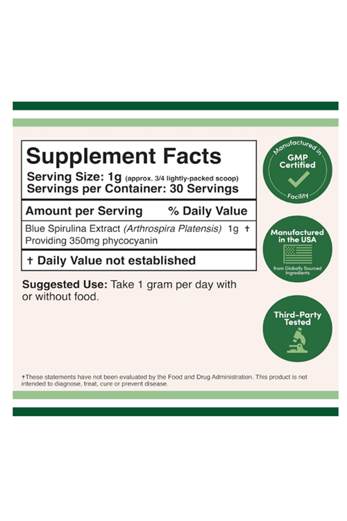 Double Wood Blue Spirulina 30gr.Made ın Usa 41.