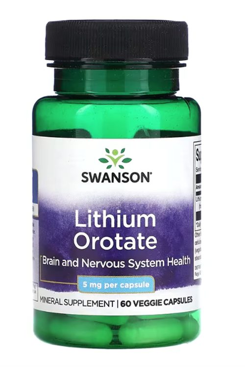 Swanson Lithium Orotate, 5mg X 60 Veggie Capsul.Usa Menşei. 3934