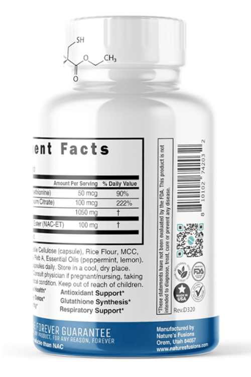 Nature's Fusions Neuro N.A.C Supplement N-Acetyl Cysteine Ethyl Ester 60 Capsul.Usa Menşei.47.