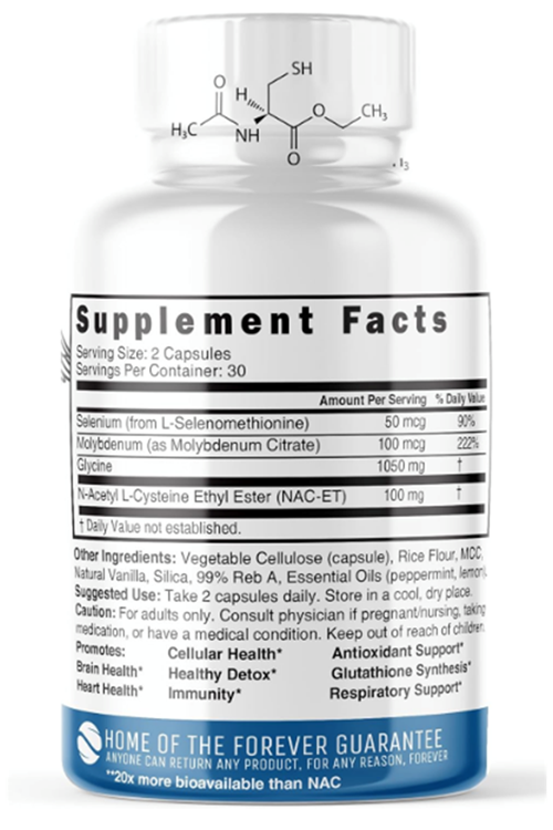 Nature's Fusions Neuro N.A.C Supplement N-Acetyl Cysteine Ethyl Ester 60 Capsul.Usa Menşei.47.