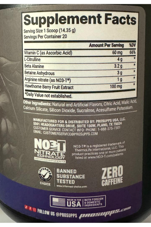 PROSUPPS Hyde Max Pump Pre Workout 286gr Enson Güncel İçerikli.Usa Menşei.40.