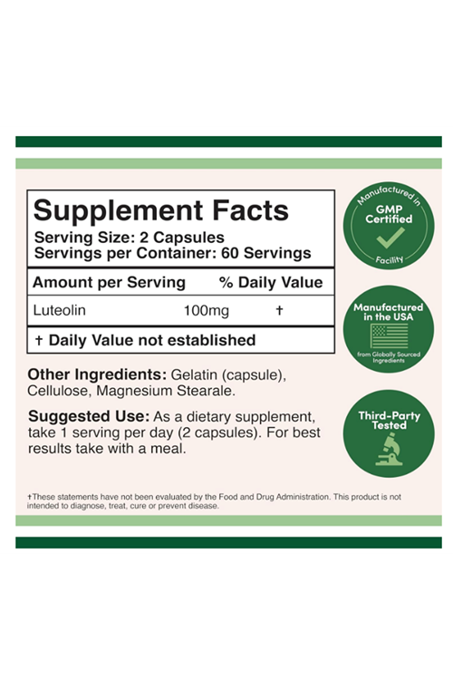 Double Wood Luteolin 100mg  120 Capsul. 4039
