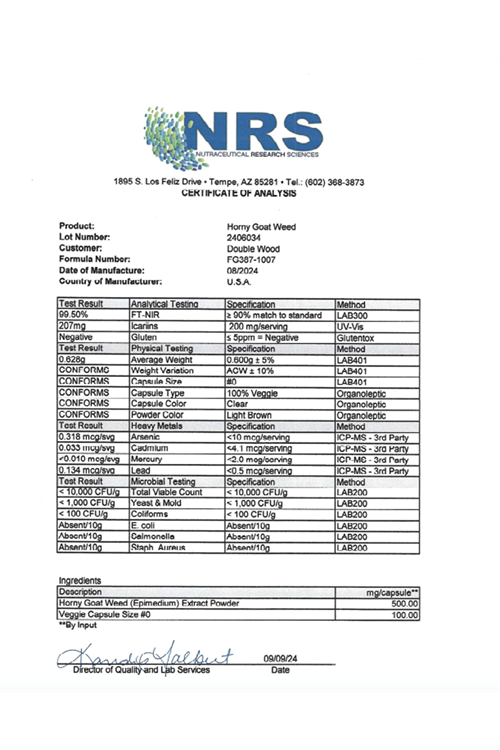 Double Wood Horny Goat Weed 90 Capsul.Abd Menşei 4039