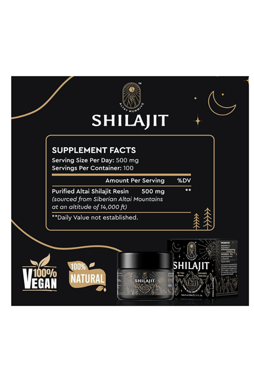 ALTAY MUMMIYO Shilajit Resin Fulvic Humic Acid 50gr 100 Servis.Abd Menşei.(Ösg Özel Sporcu Gıdaları)