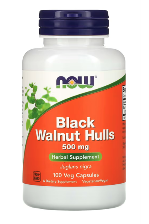 NOW Foods, Black Walnut Hulls, 500 mg, 100 Veg Capsul.Usa Menşei.4036.