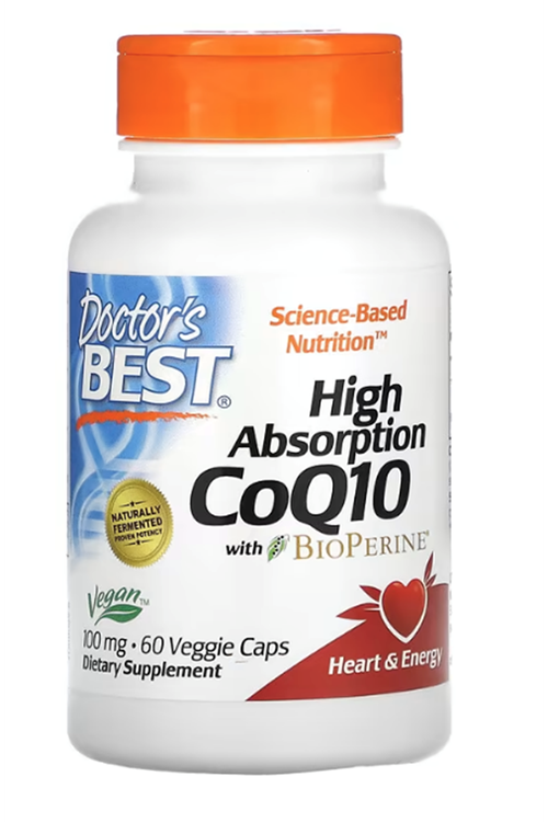Doctor's Best, High Absorption CoQ10 with BioPerine, 100 mg, 60 Veggie Capsul.
