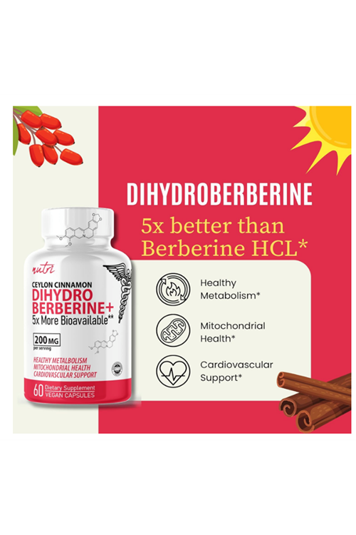 Nature's Fusions Ceylon Cinnamon - Dihydroberberine 200mg 60 Capsul.Abd Menşei.56.