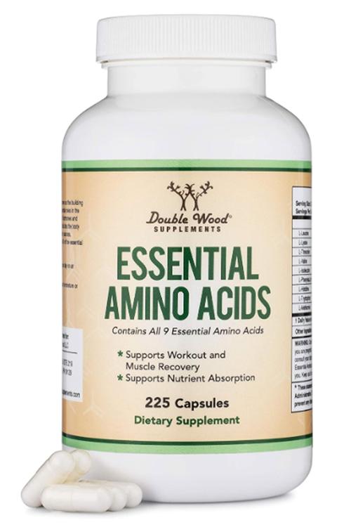 Double Wood Essential Amino Acids - 9 Essential Aminos (EAA) and All Branched-Chain Aminos (BCAAs) (Leucine, Isoleucine, Valine) 225 Capsul. 3939