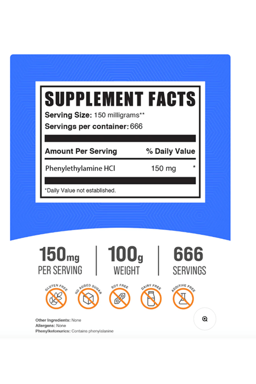 Bulk Suplament Phenylethylamine HCI (PEA) 100gr.Usa Menşei.46.