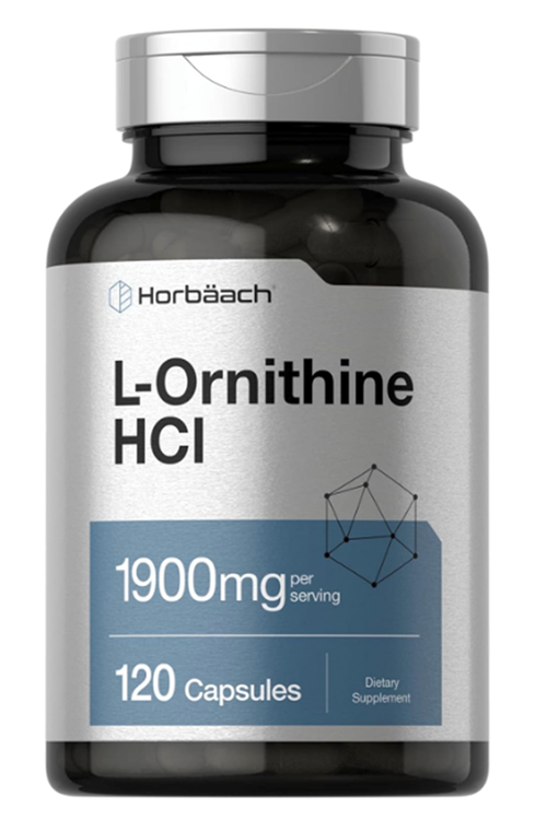 Horbäach L Ornithine HCl  1900mg  120 Quick Release Capsul.Made ın Usa.4141