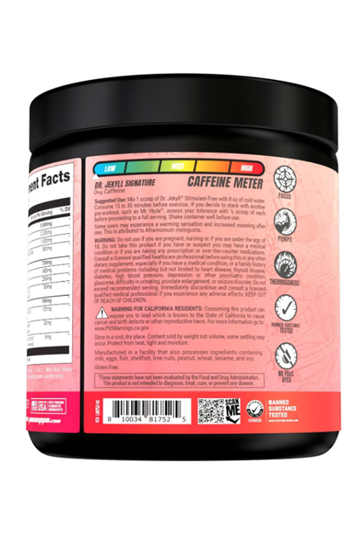 PROSUPPS Dr. Jekyll Signature Pre-Workout Powder (30 Servings, Strawberry) - Stimulant & Caffeine Free.Usa Menşeidir. 3944