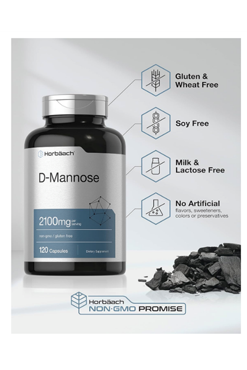 Horbäach D-Mannose  2100mg  120 Capsul.Usa Menşei.