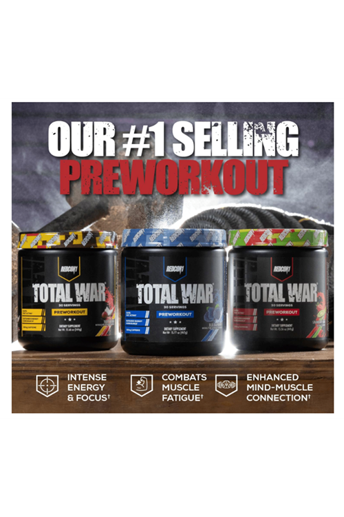 REDCON1 Total War Pre Workout Powder- Beta Alanine + Citrulline Malate Keto Friendly with 320mg of Caffeine - Fast Acting (30 Servings).Usa Menşei.3850