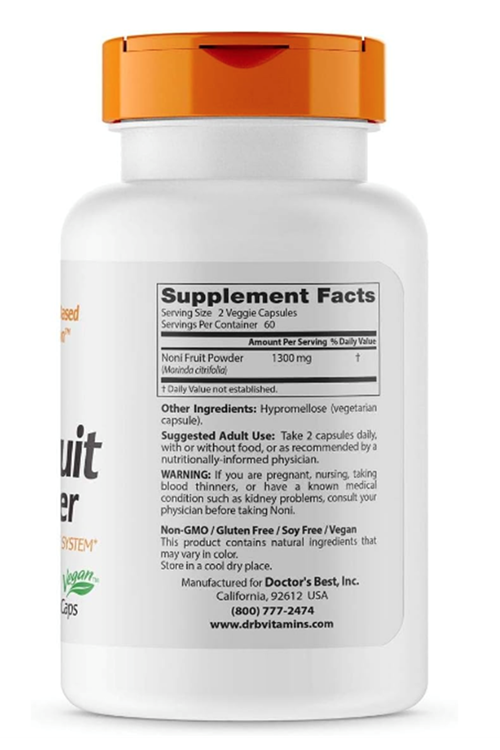 Doctor's Best, Noni Fruit  650 mg, 120 Veggie Capsul.Usa Menşei.