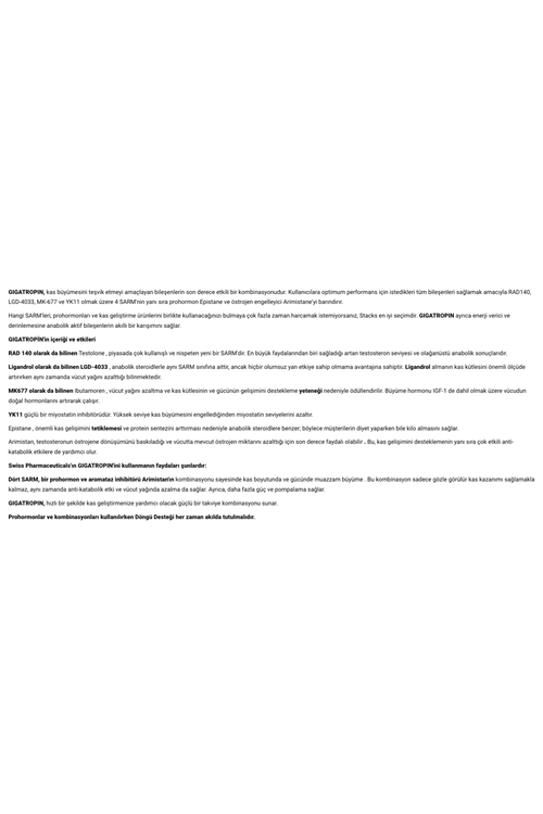 Swiss Pharmaceuticals GIGATROPIN 6 Farklı Ester  50 Capsul.92.