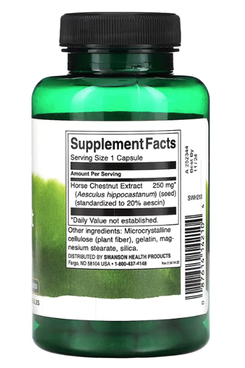 Swanson HorseChestnut (Özelsporcugıdaları) 250mg 120 Capsul.Made ın Usa.37.