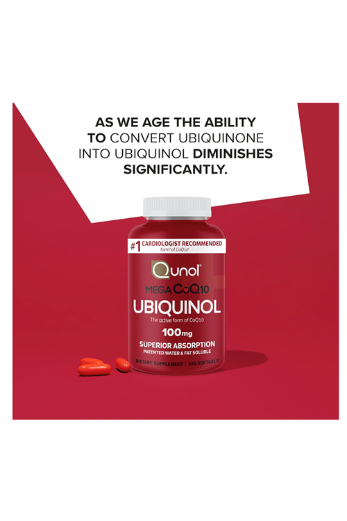 Qunol Mega Ubiquinol 100mg CoQ10, Superior Absorption,Coenzyme Q10, Antioxidant, 100 Softgels.Usa Amazon Best Seller.56.