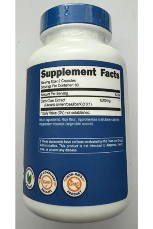 Nutricost Cat's Claw 1000mg, 120 Capsul..Abd Menşei.4135