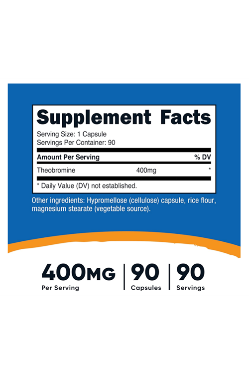 Nutricost Theobromine 400mg, 90 Vegetarian Capsul.