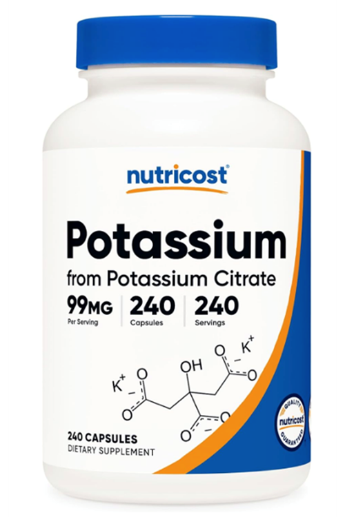 Nutricost Potassium Citrate 99mg, 240 Capsul.Tr Tek Yetkili SATICISI OZELSPORCUGIDALARI'DIR.Abd Menşei.3934