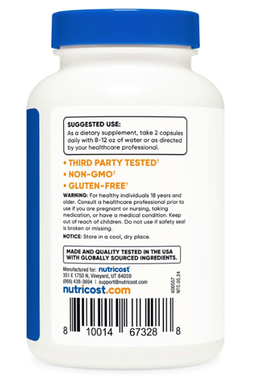 Nutricost Bacopa Monnieri 1000mg, 120 Capsul (60 Servings)..Abd Menşei.4139
