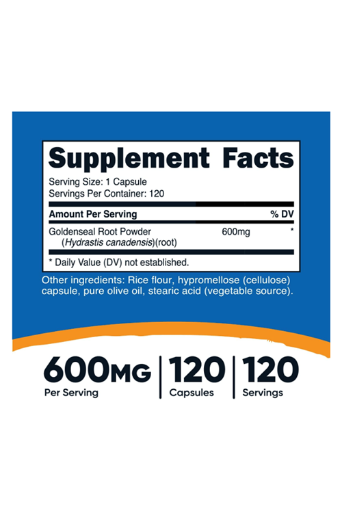 Nutricost Goldenseal Root 600mg, 120 Capsul..Abd Menşei.4138