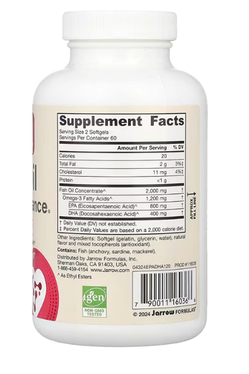 Jarrow Formulas, Fish Oil, EPA-DHA Balance®, 120 Softgels (60 Servis).84.