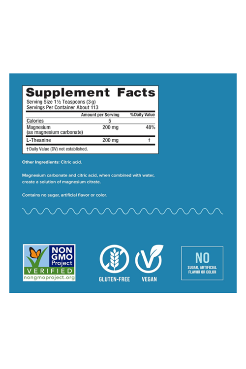 Natural Vitality Calm Mind, Magnesium Citrate + L-Theanine Powder Unflavored, 12 oz 339gr.Made ın Usa.3858