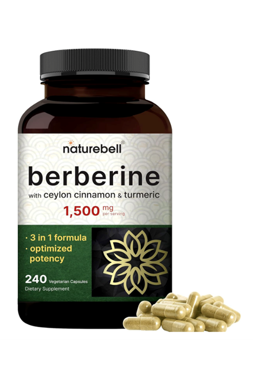 NatureBell Berberine 1500mg, 240 Veggie Capsul  1000mg True Ceylon Cinnamon & 300mg Turmeric.Made ın Usa.4054