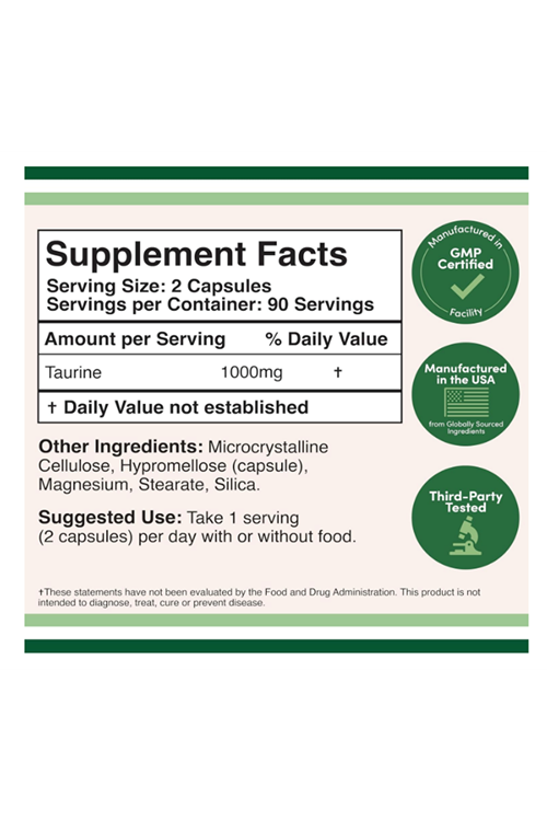 Double Wood Taurine 1000mg Per Serving, 180 Capsul.From the American Distributor Company.4033
