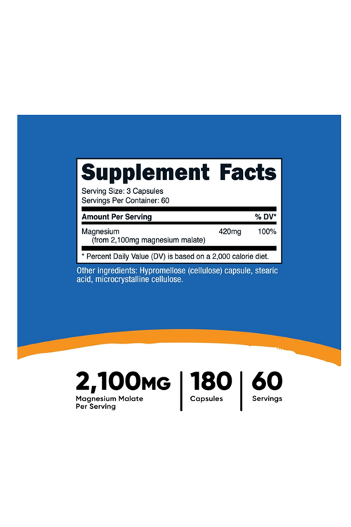 Nutricost, Magnesium Malate, 420 mg, 180 Capsules. Usa 38.