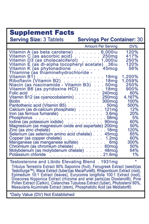 Hi-Tech Pharmaceuticals TestoVite 90 Tablet. 3836