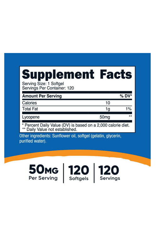 Nutricost Lycopene (50mg) 120 Capsules - Non-GMO and Gluten Free-ABD MENŞEİ 55.