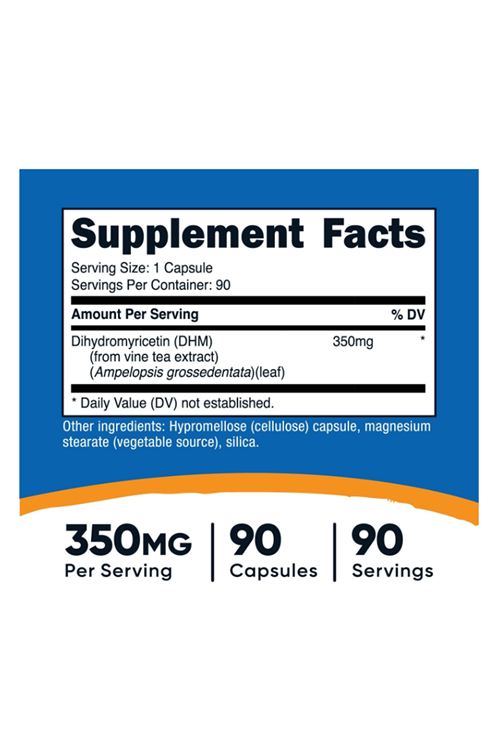 Nutricost Dihydromyricetin (DHM)  (350mg, 90 Capsules) - Vegan, Non-GMO, 90 Servings.3936