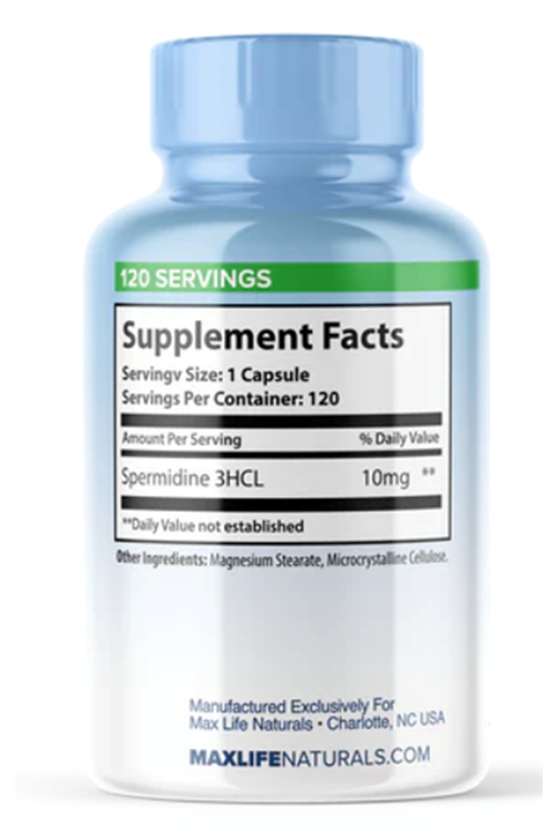 Maxlife Naturals Spermidine  120 Capsul. Usa Menşei.4242