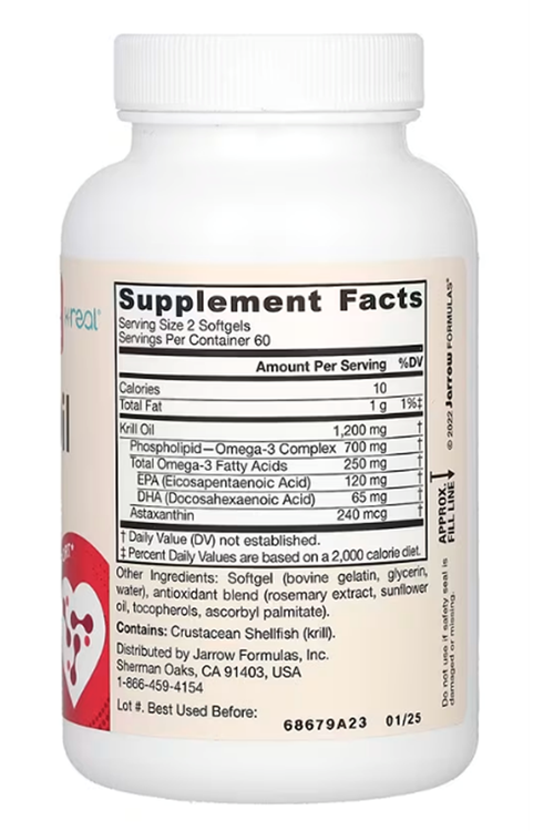 Jarrow Formulas, Krill Oil, 120 Softgels.Made ın Usa.70.