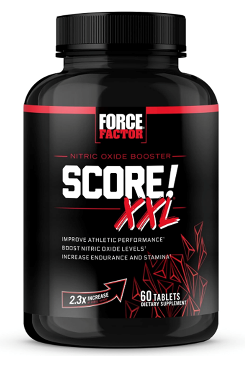 FORCE FACTOR Score! XXL Nitric Oxide Booster  for Men with L-Citrulline, Black Maca, and Tribulus to Imp.rove Athletic Performance, Increase Stamina, and Support Blood Flow, 60 Tablets.3944