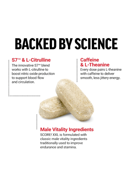 FORCE FACTOR Score! XXL Nitric Oxide Booster  for Men with L-Citrulline, Black Maca, and Tribulus to Imp.rove Athletic Performance, Increase Stamina, and Support Blood Flow, 60 Tablets.3944