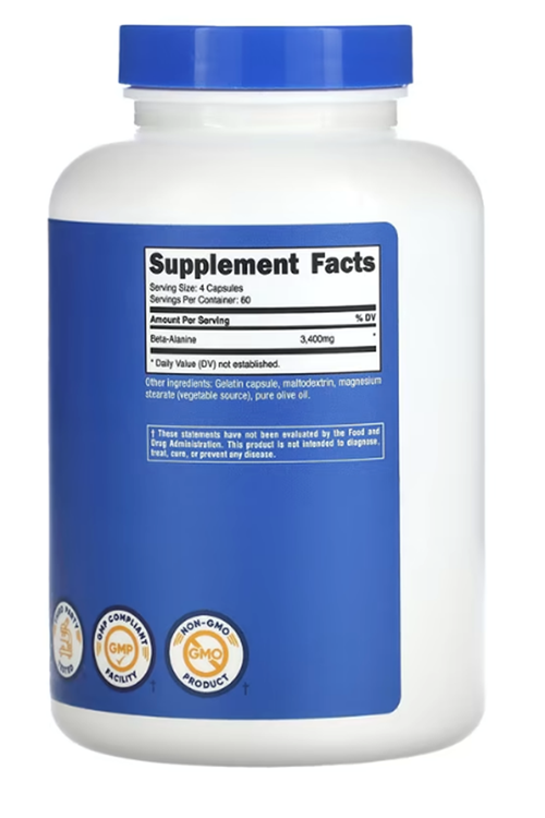 Nutricost, Beta-Alanine, 3,400 mg, 240 Capsul.Abd Menşei.4035.