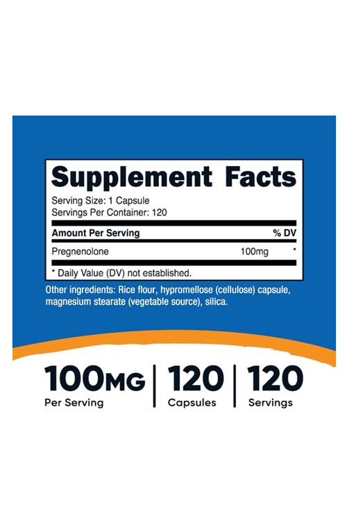 Nutricost Pregnenolone 100mg, (1 Capsul 100mg) 120 Capsul.41.