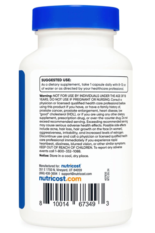 Nutricost Pregnenolone 100mg, 120 Capsul.4041