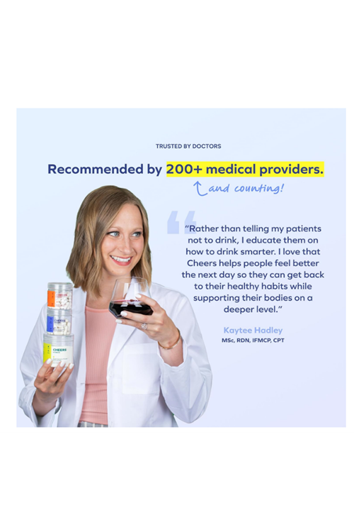 Cheers Restore  DHM + L-Cysteine  Feel Better After Drinking & Support Your Liver  12 Doses  Dihydromyricetin, Cysteine, Prickly Pear, B-Vitamins, Ginger 36 Capsul.Made ın Usa.