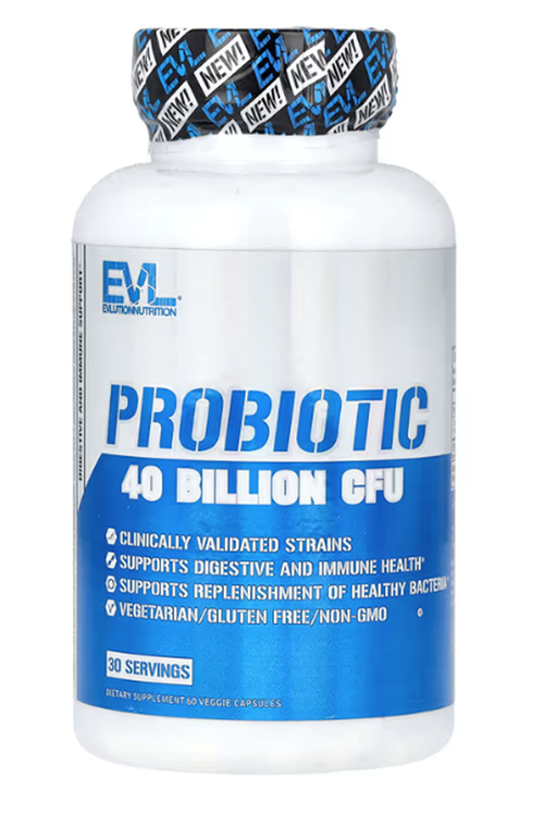 EVL Nutrition, Probiotic, 40 Billion CFU, 60 Veggie Capsul.Made ın Usa