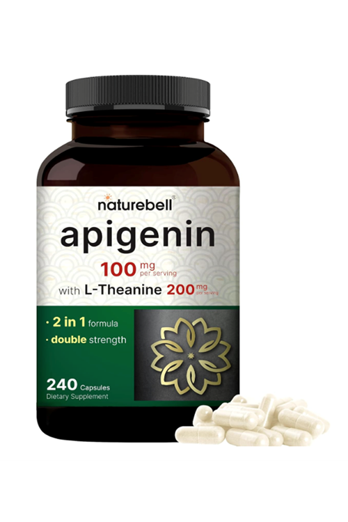 NatureBell Apigenin 100mg with L-Theanine, 240 Capsules (50mg Apigenin Per Capsule) – Extra Strength Sleep & Relaxation.